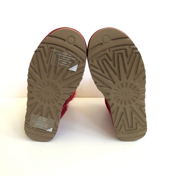 UGG CLASSIC MINI BAILEY HERITAGE BOW RED WINE BOOTS - Picture 5 of 5